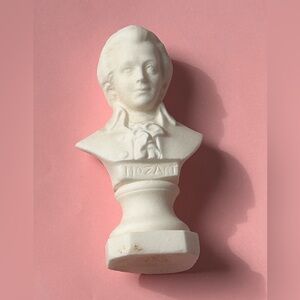 White Mozart Bust Sculpture